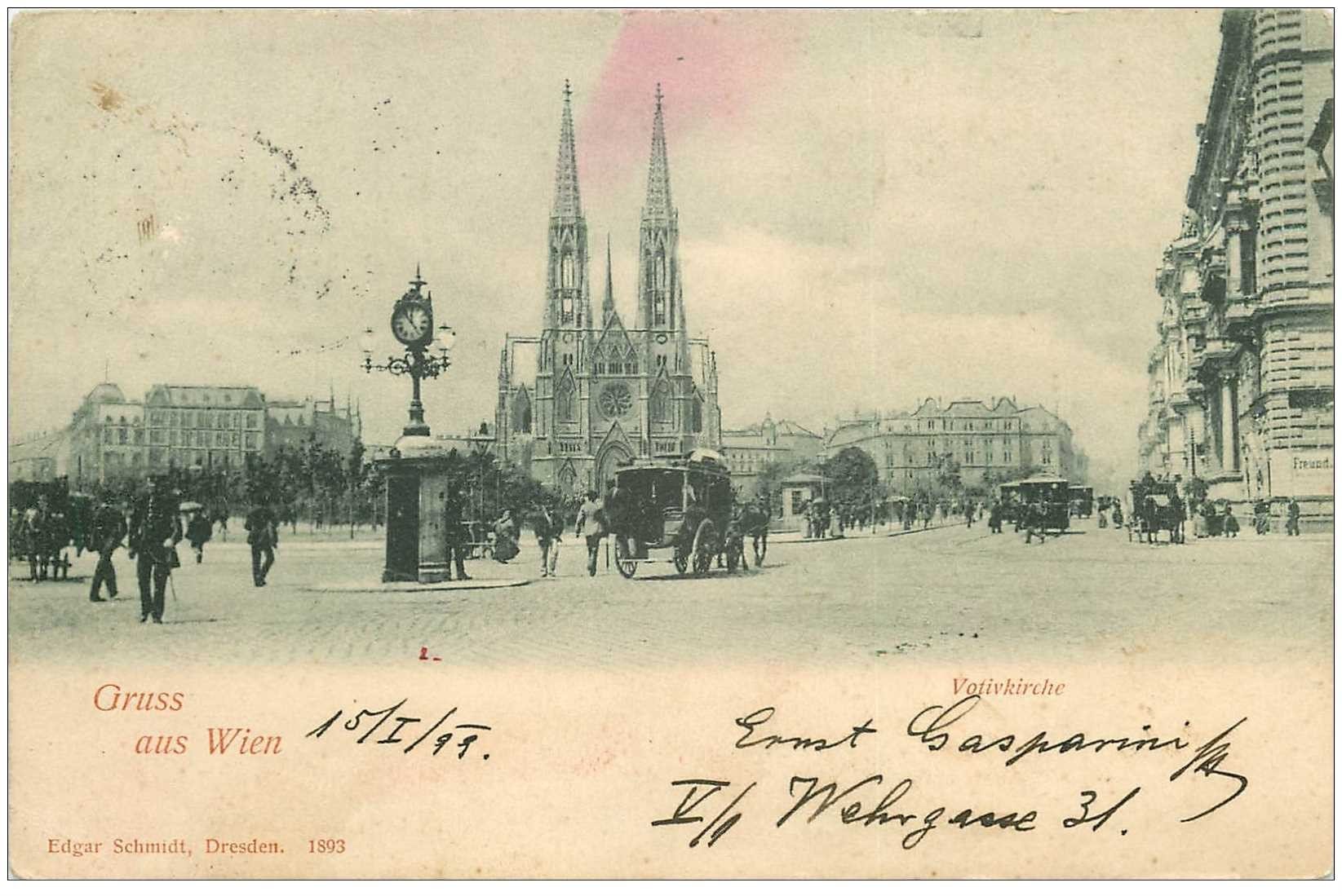 AUTRICHE Gruss aus WIEN. Votivkirche 1899