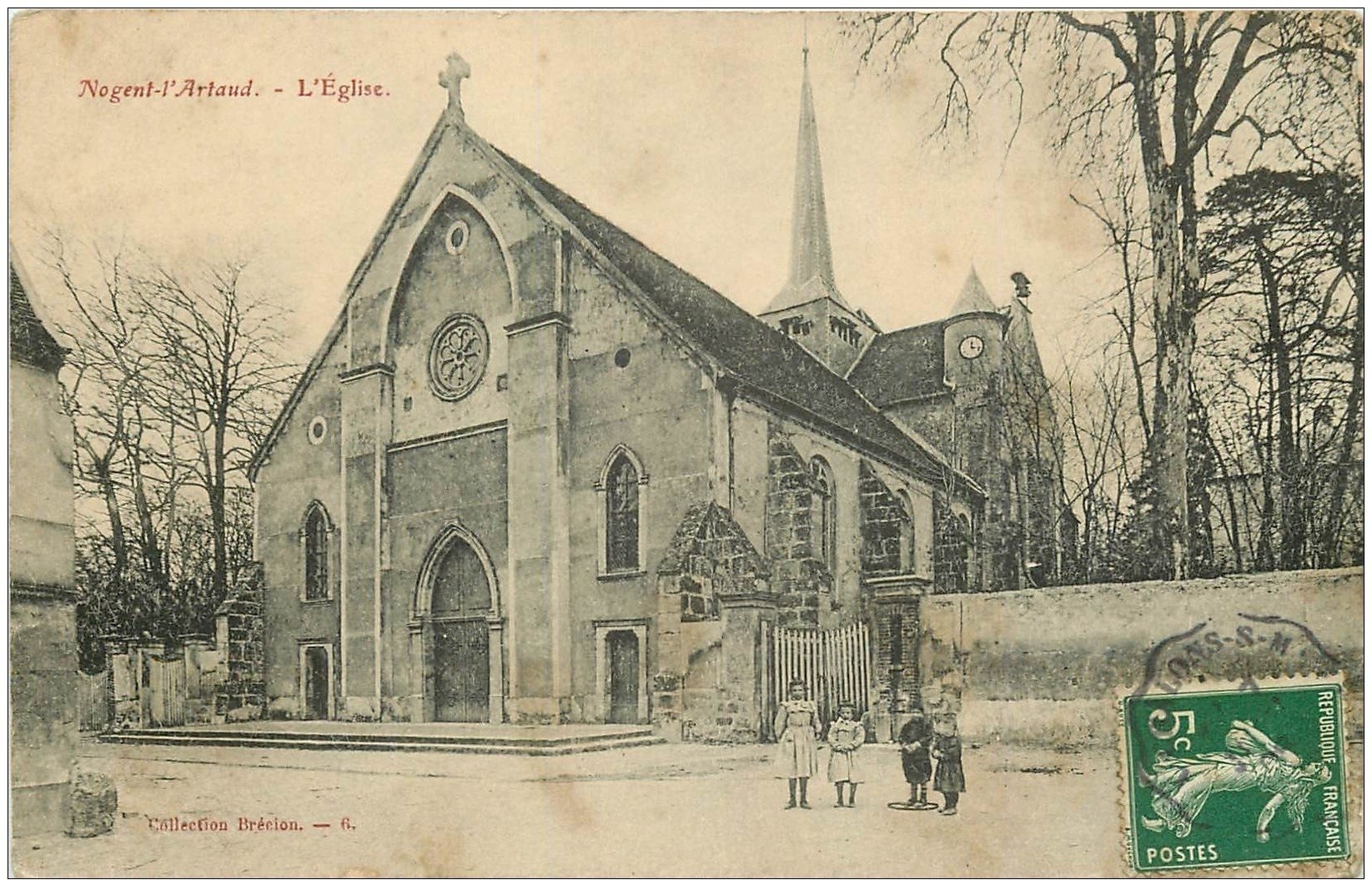 carte postale ancienne 02 NOGENT-L'ARTAUD. L'Eglise 1908