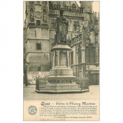 carte postale ancienne ALOST. Statue de Thierry Martens