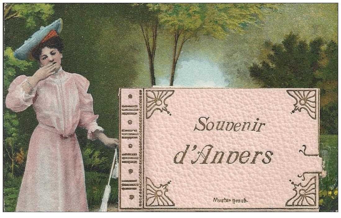 ANVERS. Carte à système avec 6 petites vues dans le classeur