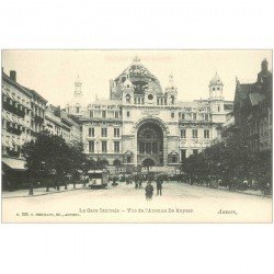 carte postale ancienne ANVERS. Gare Centrale Avenue du Keyser