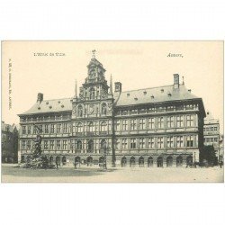 carte postale ancienne ANVERS. Hôtel de Ville