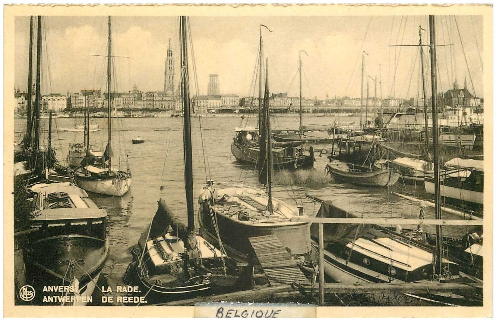 carte postale ancienne ANVERS. La Rade. Bords dentelés