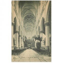 carte postale ancienne ANVERS. Nef avec ses Orgues Eglise Saint Jacques