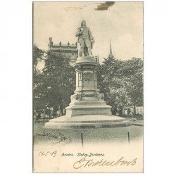 carte postale ancienne ANVERS. Statue Jordaens 1903