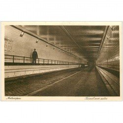 carte postale ancienne ANVERS. Tunnel pour Autos