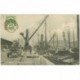 carte postale ancienne Belgique. ANVERS. Le Déchargement des Steamers au Port 1908. Métiers de la Mer
