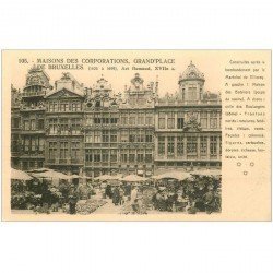 carte postale ancienne Belgique. BRUXELLES Grand Place le Marché aux Fleurs