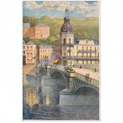 carte postale ancienne Belgique. DINANT. Le Pont sur la Meuse. Carte postale épaisse et solide...