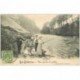 carte postale ancienne Belgique. EN ARDENNE. Lavaux 1912. Une Partie de Pêche. Poissons et Pêcheuses