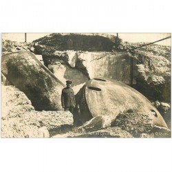 carte postale ancienne Belgique. Fort de LONCIN coupole pour 2 canons de 0.12 cm Carte Photo