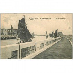 carte postale ancienne BLANKENBERGHE. Estacade Ouest 1912. Quelques grattages