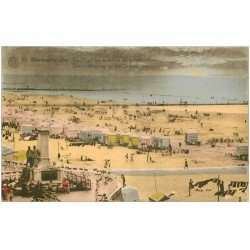 carte postale ancienne BLANKENBERGHE. Plage au coucher du Soleil 1935