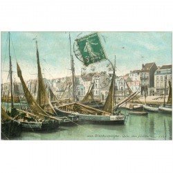 carte postale ancienne BLANKENBERGHE. Quai des Pêcheurs 1912