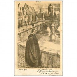 carte postale ancienne BRUGGE BRUGES. 1901 Vieux Quai