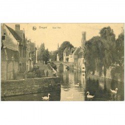 carte postale ancienne BRUGGE BRUGES. Quai Vert 1922