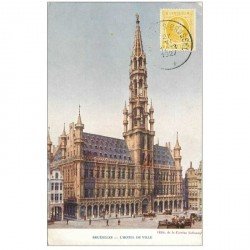 carte postale ancienne BRUXELLES. Hôtel de Ville 1927