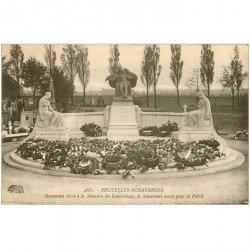 carte postale ancienne BRUXELLES. Monument des Combattants de Schaerbeek