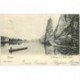 carte postale ancienne DINANT. La Meuse et Rocher Bayard 1905
