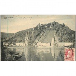 carte postale ancienne DINANT. La Meuse et Rocher Bayard 1909