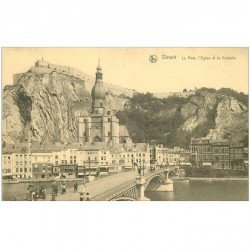 carte postale ancienne DINANT. Pont et Eglise, Citadelle