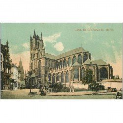 carte postale ancienne GAND GENT. Cathédrale Saint Bavon, colorisée