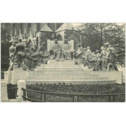 carte postale ancienne GAND GENT. Statue des Frères van Eyck 1914