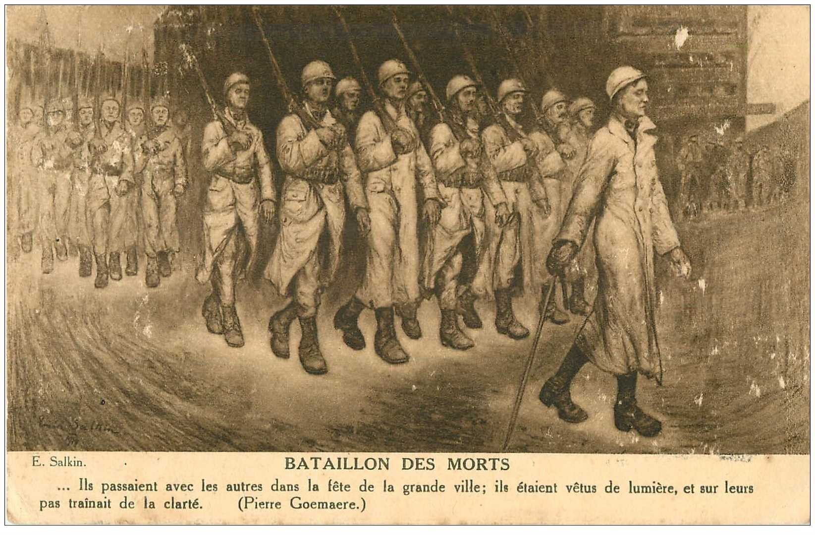 carte postale ancienne GUERRE 1914-18. Bataillon de la Mort