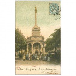 carte postale ancienne LIEGE. Le Perron 1903 animation