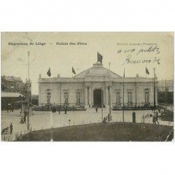 carte postale ancienne LIEGE. Palais des Fêtes 1905 (défauts)