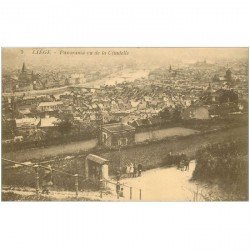 carte postale ancienne LIEGE. Panorama. Timbre manquant