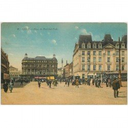 carte postale ancienne LIEGE. Place du Maréchal Foch Grand Hôtel