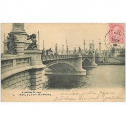 carte postale ancienne LIEGE. Pont de Fragnée 1905