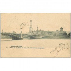 carte postale ancienne LIEGE. Pont de Fragnée et Arènes Liégeoises 1905