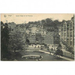 carte postale ancienne LIEGE. Square Notger et rue Pierreuse 1908