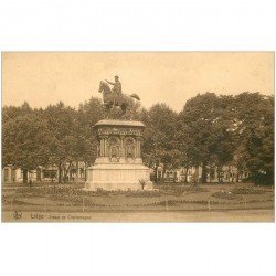 carte postale ancienne LIEGE. Statue de Charlemagne