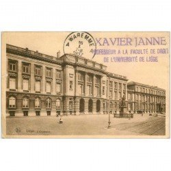 carte postale ancienne LIEGE. Université 1937 tampon Janne Professeur de Droit