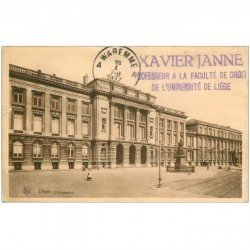 carte postale ancienne LIEGE. Université 1937 tampon Janne Professeur de Droit