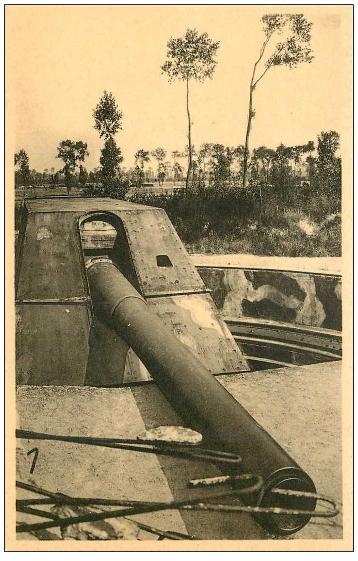 carte postale ancienne MOERE. Grand Canon Leugenboom bombardant Dunkerque