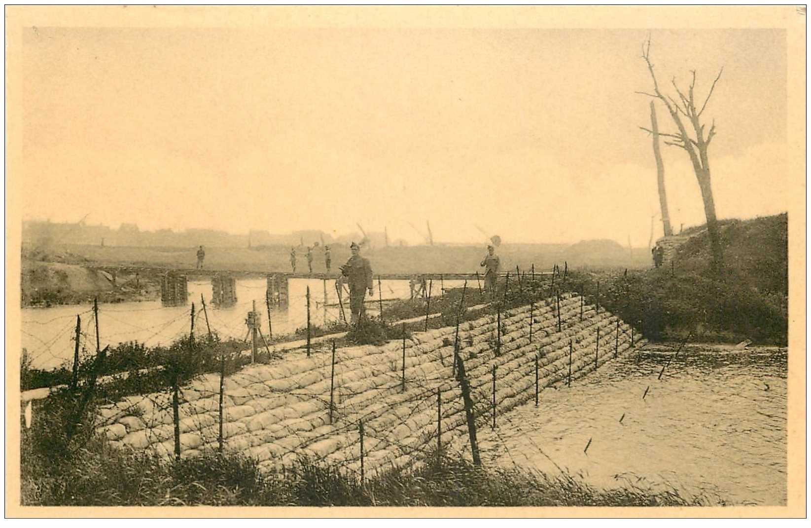 carte postale ancienne NIEUPORT REDAN. Barrage Chemin Communication