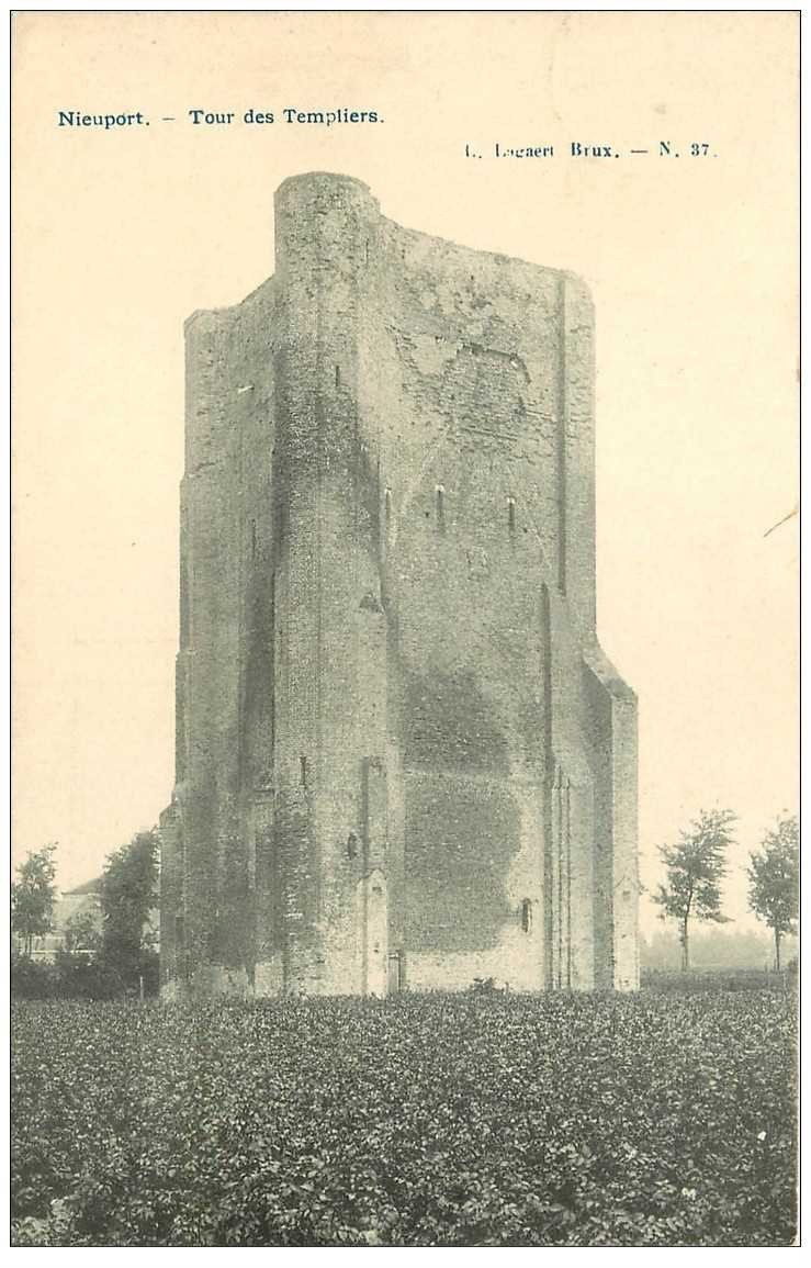 carte postale ancienne NIEUPORT. Tour des Templiers 1908