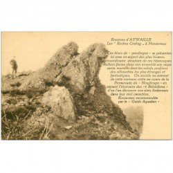 carte postale ancienne NONCEVEUX. Les Roches Crahay avec personnage