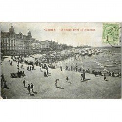 carte postale ancienne OSTENDE OOSTENDE. Plage prise du Kursaal 1906