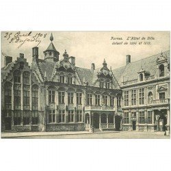 carte postale ancienne VEURNE FURNES. Hôtel de Ville 1908