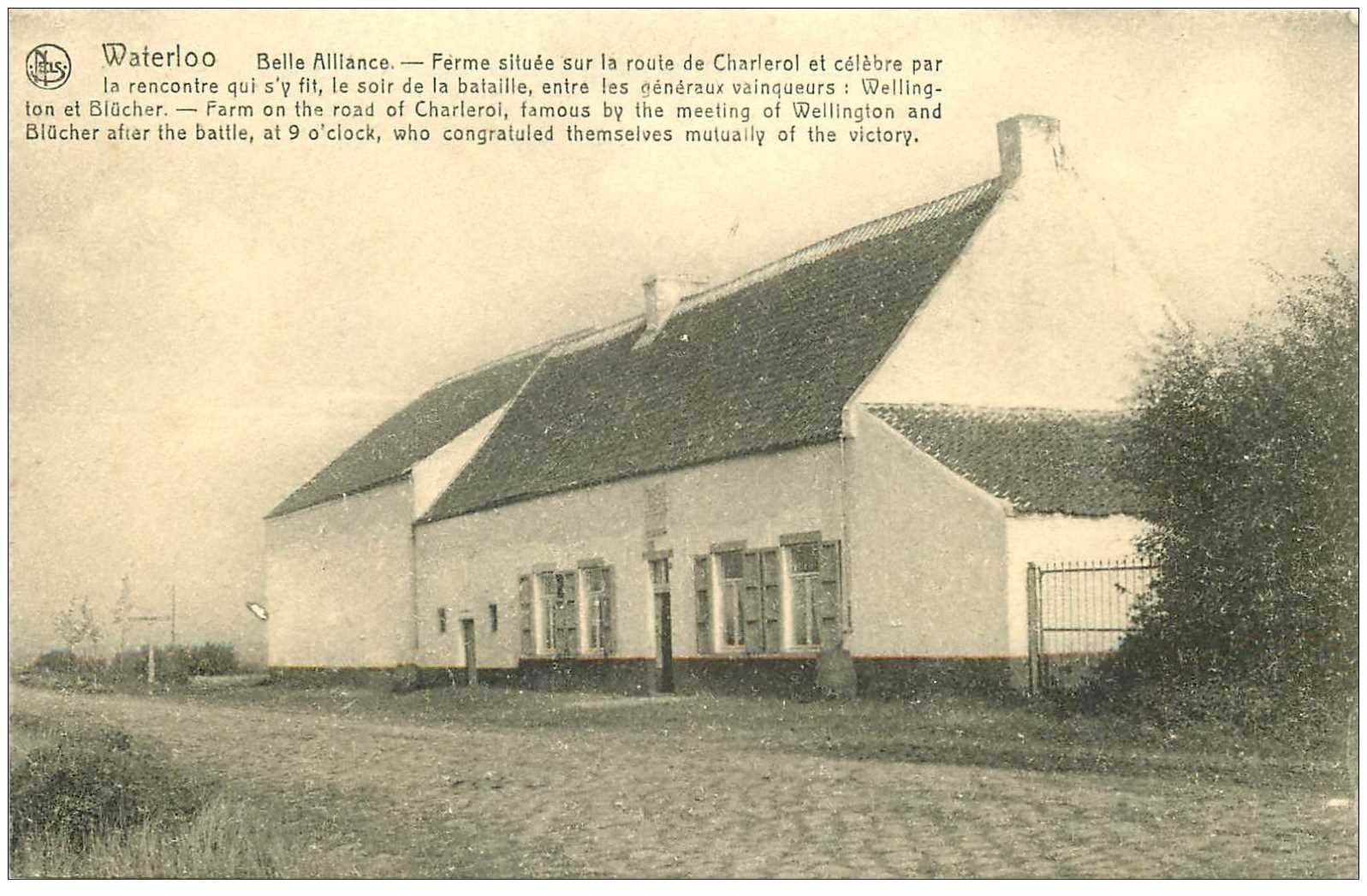 carte postale ancienne WATERLOO. Belle Alliance Ferme Route de Charleroi
