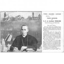 carte postale ancienne YPRES MALINES LOUVAIN. Cardinal Mercier mini pli coin