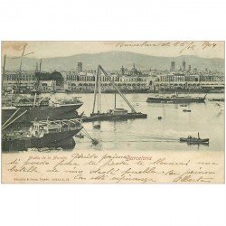 carte postale ancienne BARCELONA. Muelle de la Muralla 1904