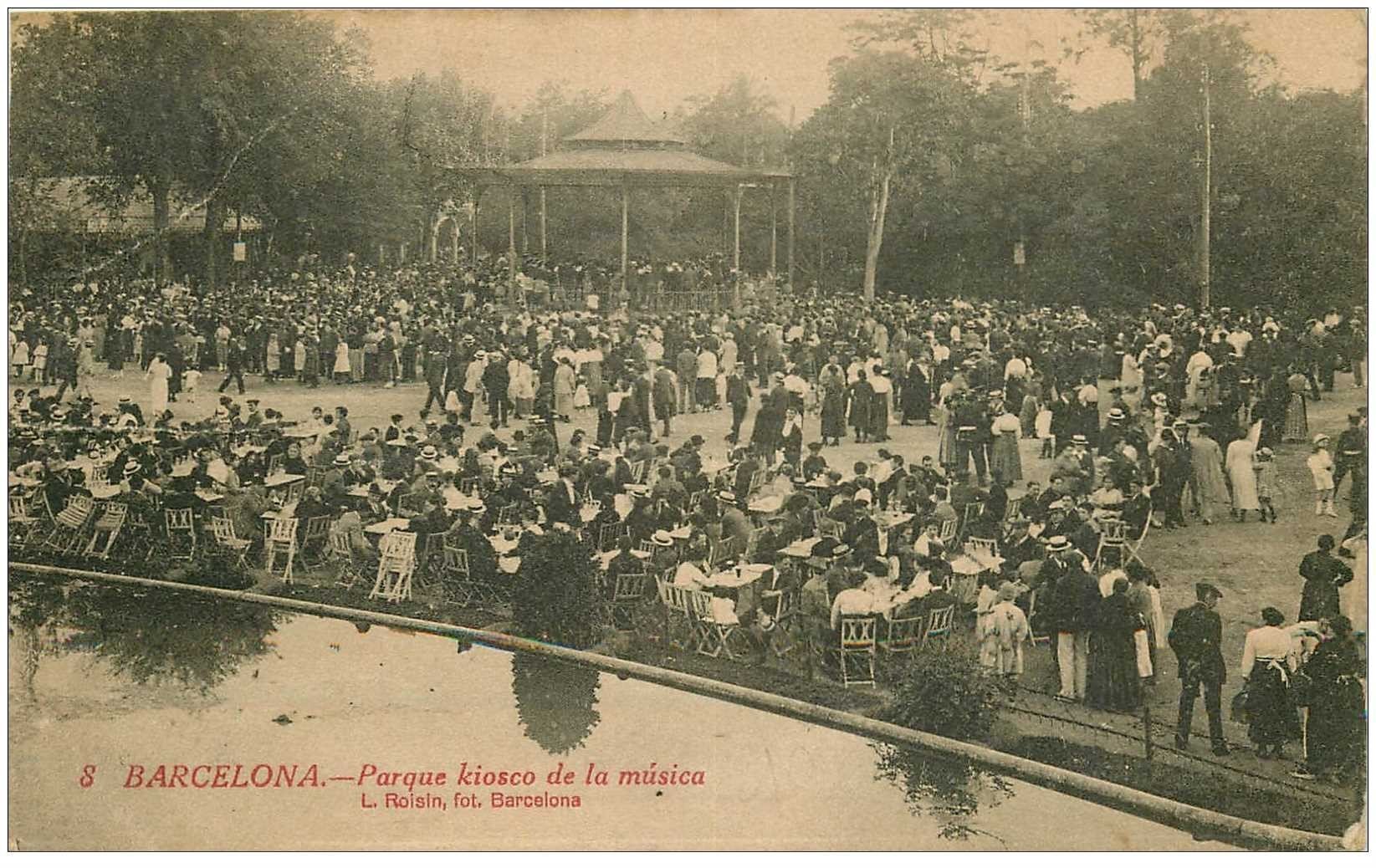 BARCELONA. Parque Kiosco de la mùsica 1921