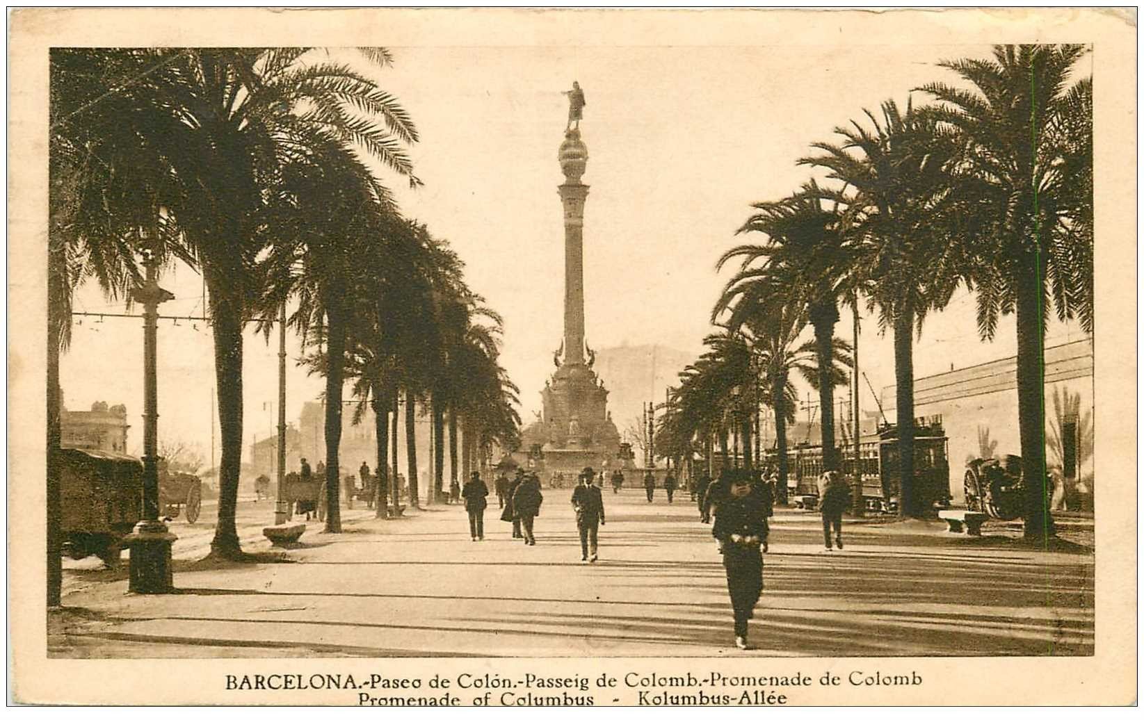 BARCELONA Paseo De Colon Colomb 1934 barcelona-paseo-de-colon-colomb-1934