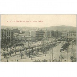 carte postale ancienne BARCELONA. Plaza de Cataluna